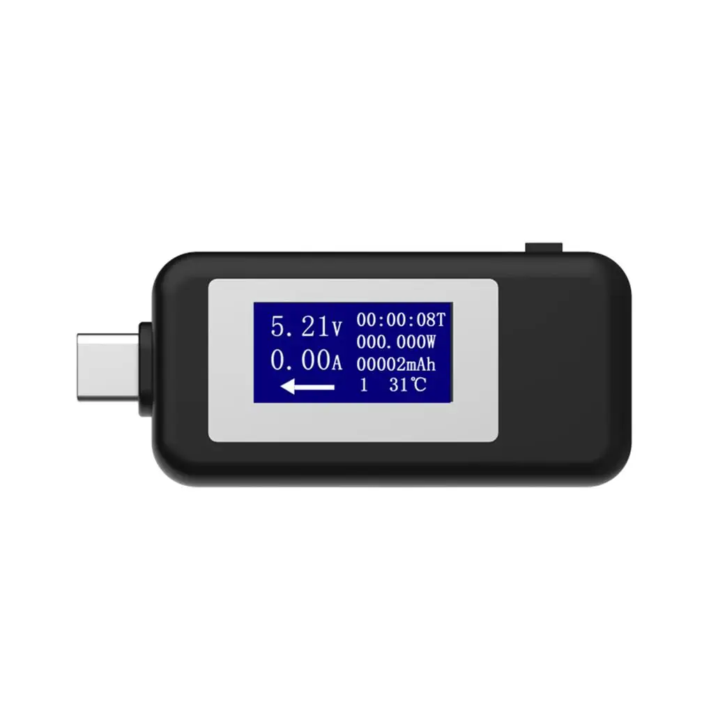 

LCD Display USB Type-C Tester 4-30V Voltage Meter Charger Detector DC Plug Voltmeter Timing Inspection Home Use