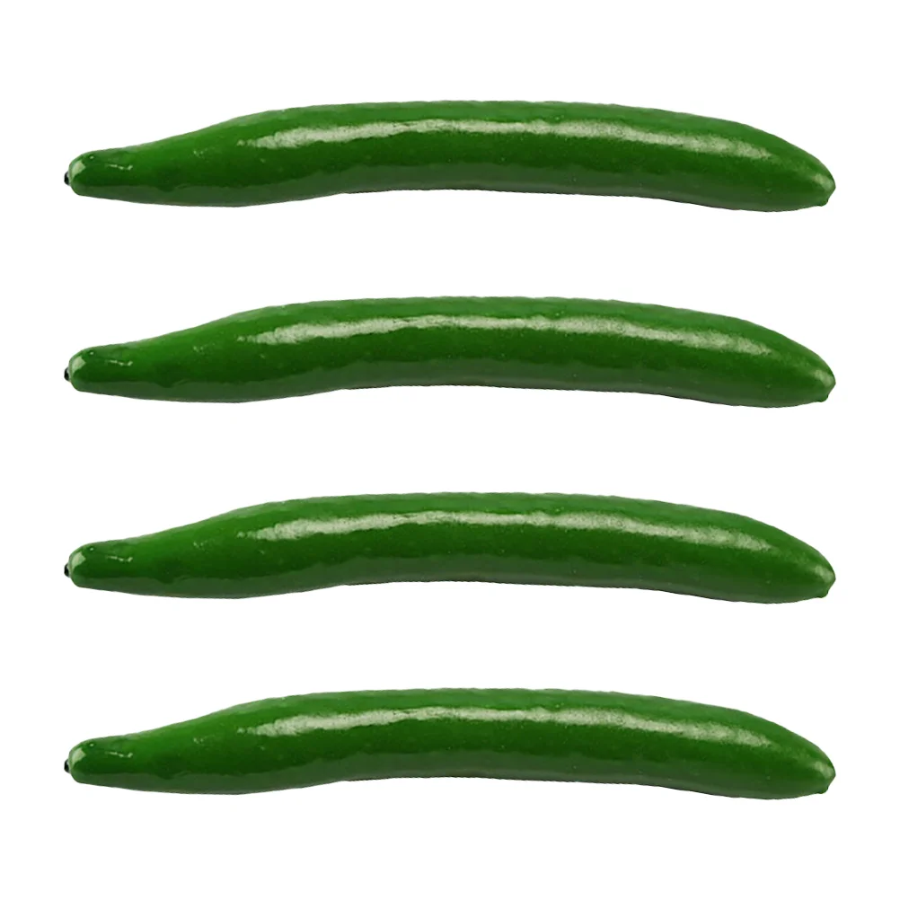 

4 Pcs Simulation Cucumber Model Cabinet Decor Vegetable Water Toys Artificial Decors