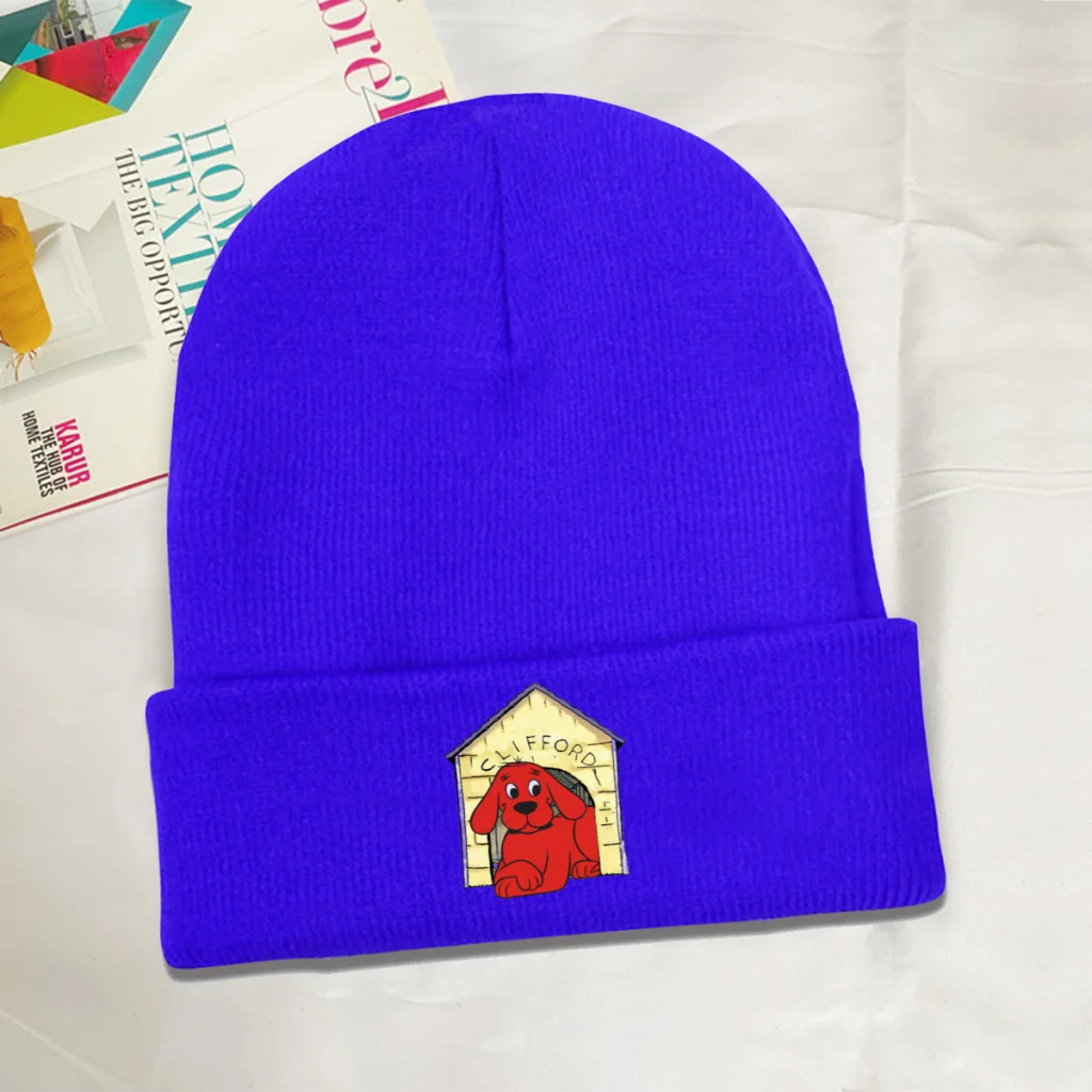 

Classic Style Clifford the Big Red Dog Comedy Love Knitting Beanie Caps Skullies Beanies Ski Caps Soft Bonnet Hats Winter Warm