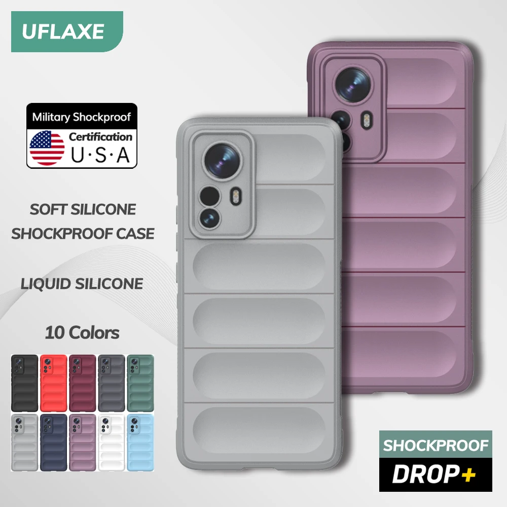 UFLAXE Original Soft Silicone Case for Xiaomi 12 / 12 Pro / 12 Lite Shockproof anti-slip Back Cover Casing