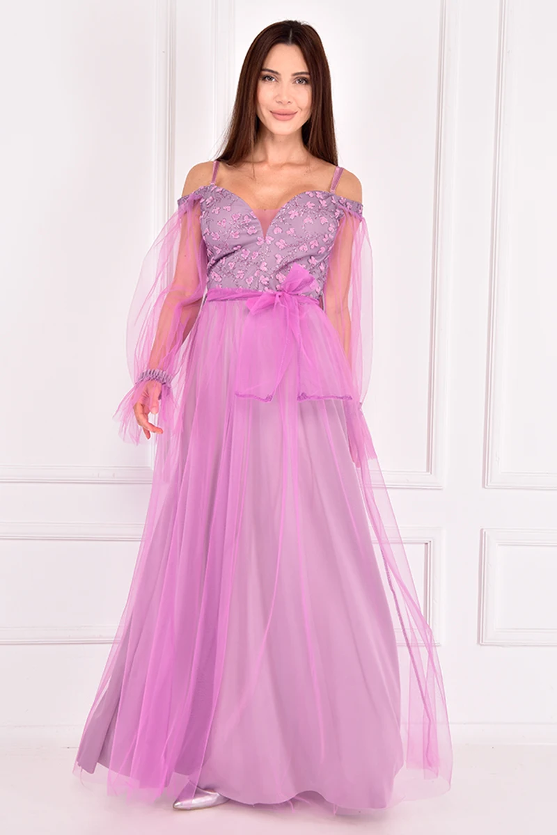 

Gauze Dress Lilac Women's Dress Party Dresses Elegant Dresses For Women Clothes Designer Dress Woman Robe Dresses ZNG14012