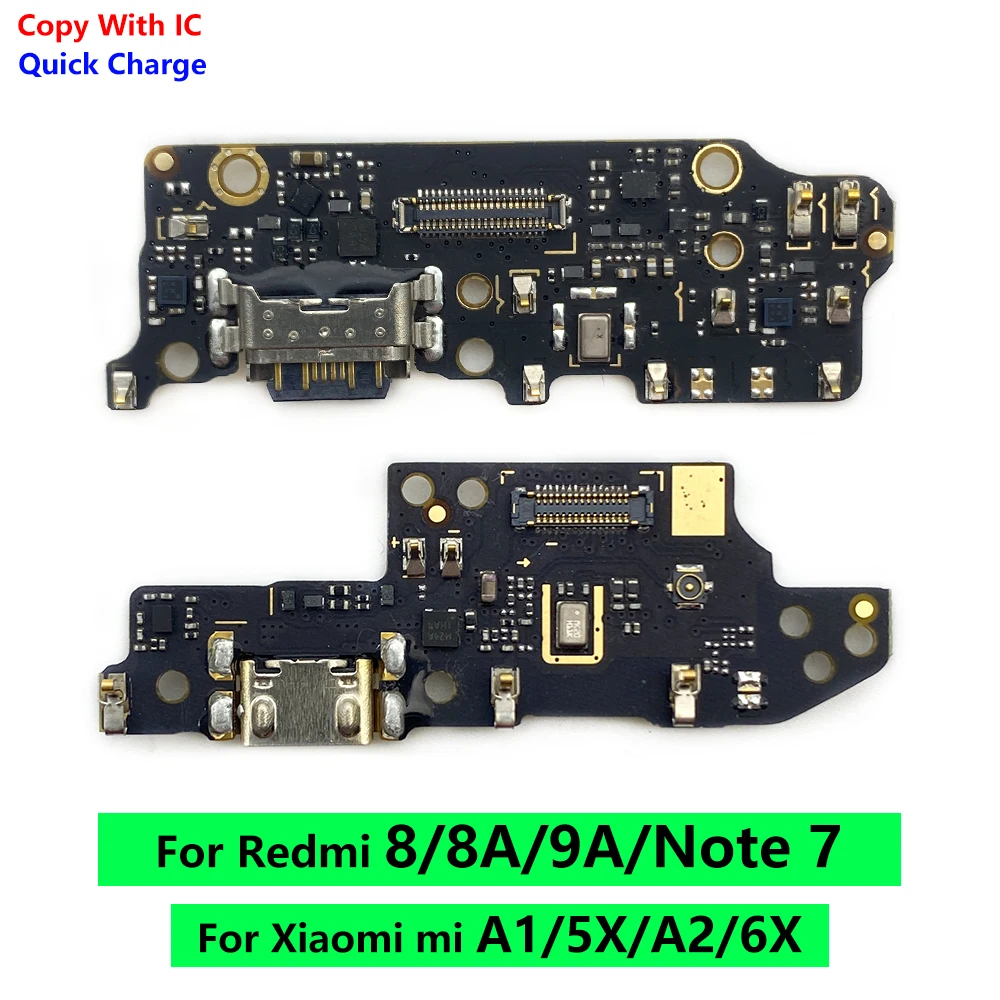

New USB Charging Port Connector Board Flex With Full IC For Xiaomi Mi A1 A2 A3 Redmi 8A 9A 10 Prime Charging Connector Dock Port