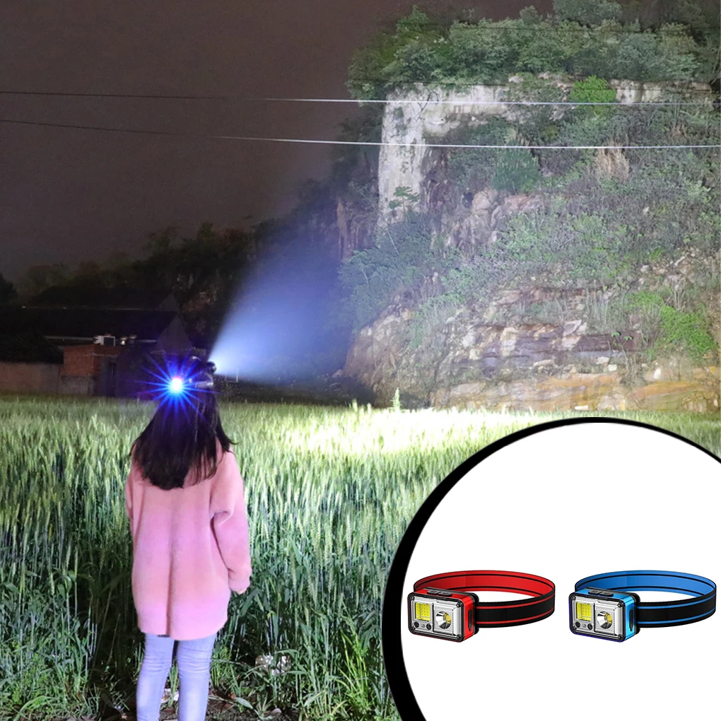 

Налобный фонарь Type-C с регулируемым перезаряжаемым датчиком, водонепроницаемый фонарик, фонарь для кемпинга, охоты, рыбалки, красный