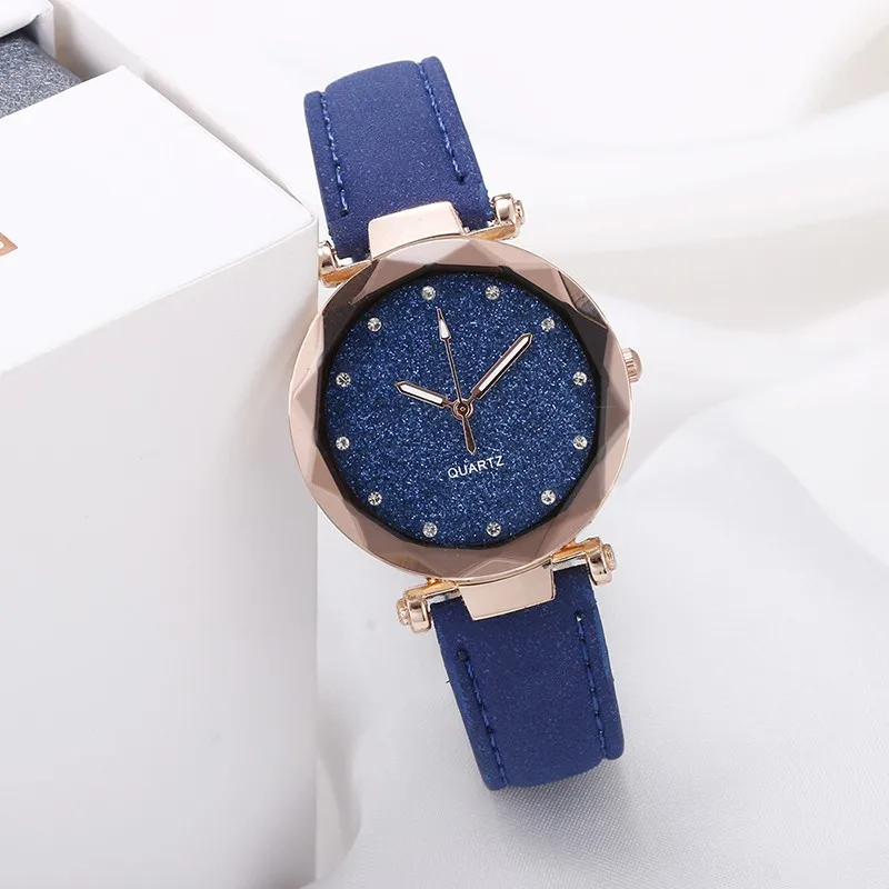 Starry Sky Surface Fashion Casual Ultra Thin Water Diamond Frosted Strap Women's High Quality Watch For Friends And Wives