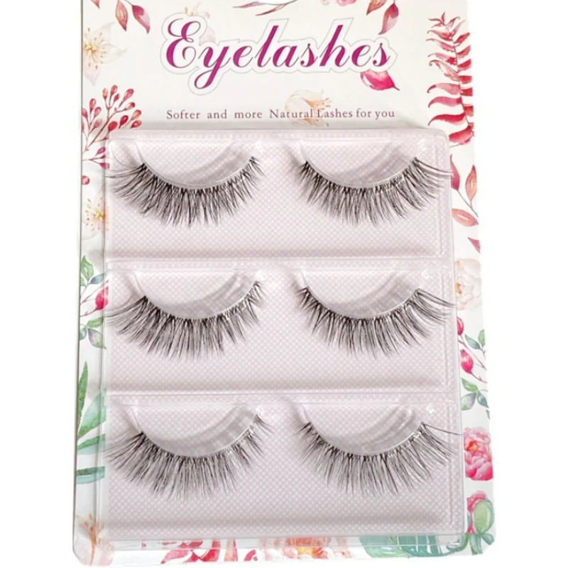 

NEW Wholesale Mink Eyelashes 3pair Lashes Invisible Band Mink Lashes Reusable False Eyelashes Makeup In Bulk Eyelash Extension