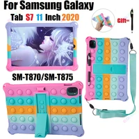 kids full body soft silicone cover for samsung tab s6 lite s7 11 case 2020 sm sm t870t875p610 bubble cover pc case with pen