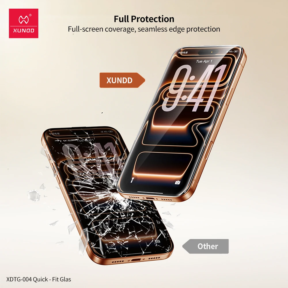 Фото Защитная пленка из закаленного стекла Xundd для iPhone 17 Pro Max для iPhone 17 Air 17 Pro, полное покрытие с защитой от царапин, быстрая установка №4