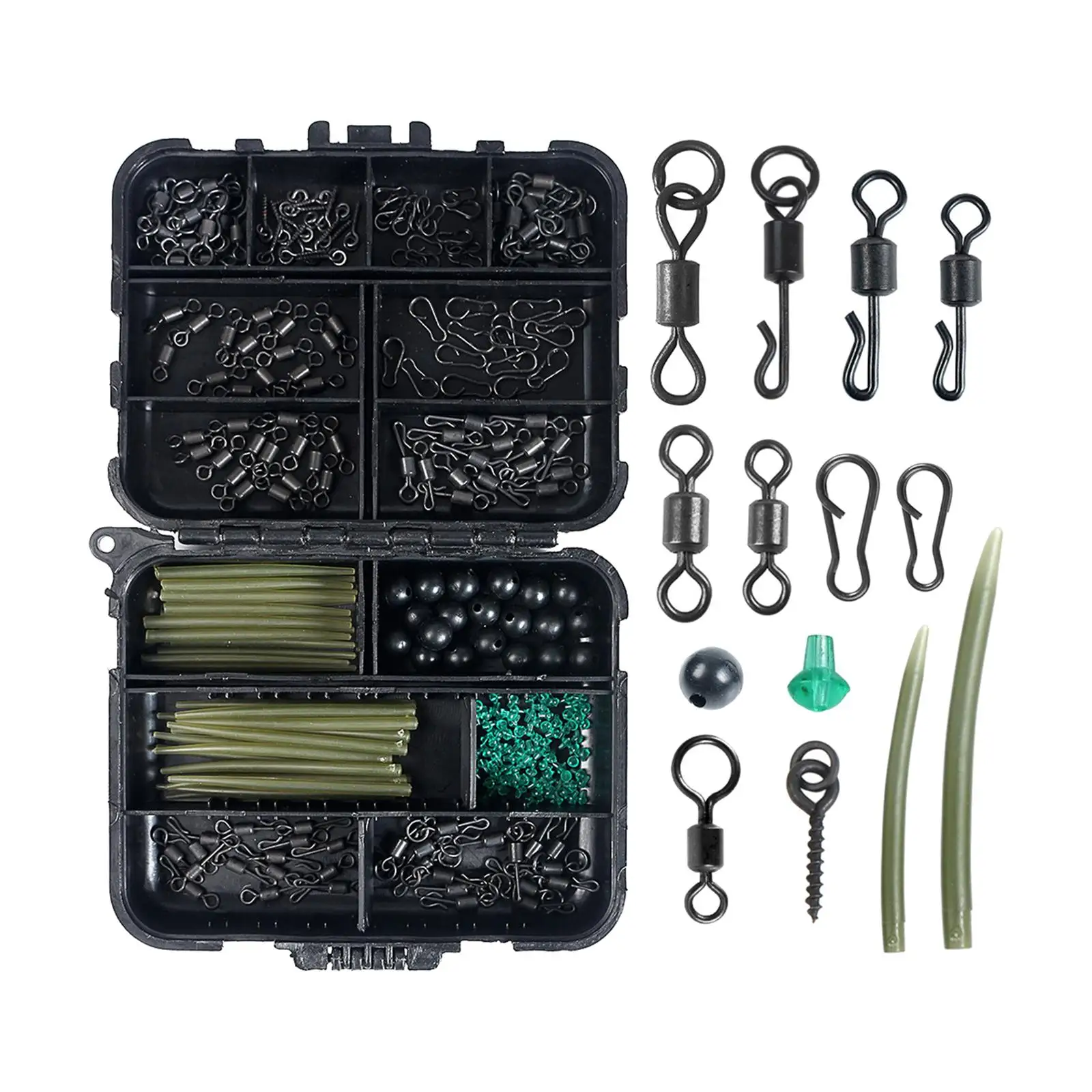 

Anti-rust Carp Fishing Tackles Rolling Swivels Anti Sleeves Snap Clip