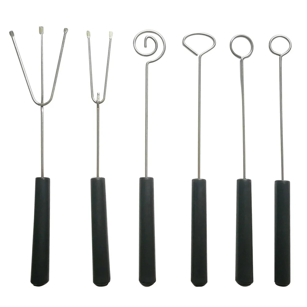 

6PCS Stainless Steel Chocolate Candy Dipping Fork Fondue DIY Decorating Tools