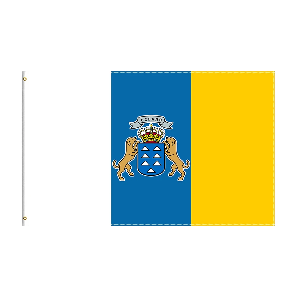 

3x5 Ft Canary Islands Flag Spanish Region of Canarias for Home Decor Hanging Banner