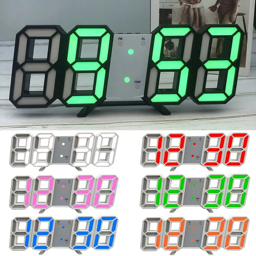 

Светодиодные цифровые настенные часы с будильником и датой и автоматической подсветкой