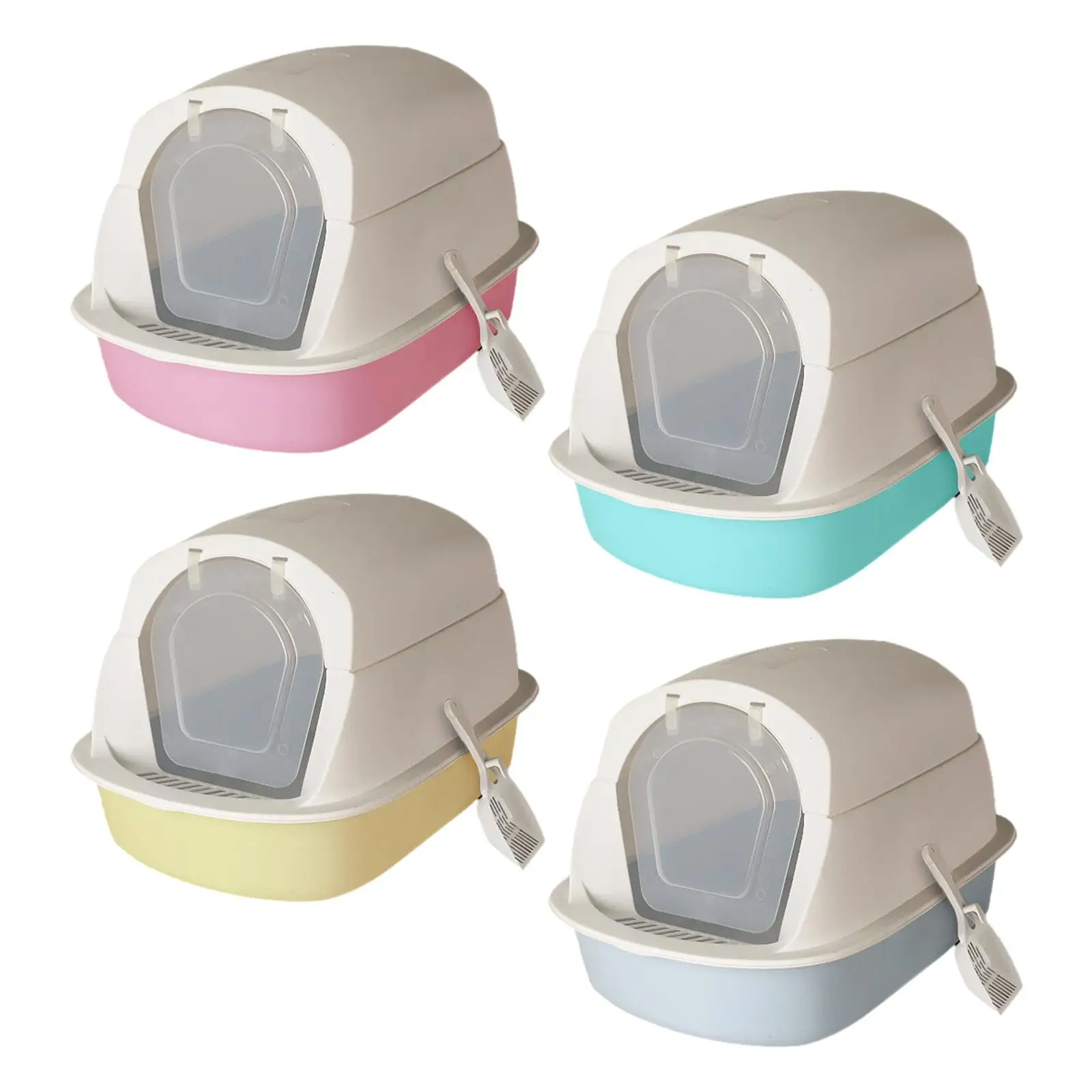 With Lid Fully Enclosed Cat Toilet With Door Enclosed Cat Litter Box Pet Supplies Hooded Pet Litter Tray