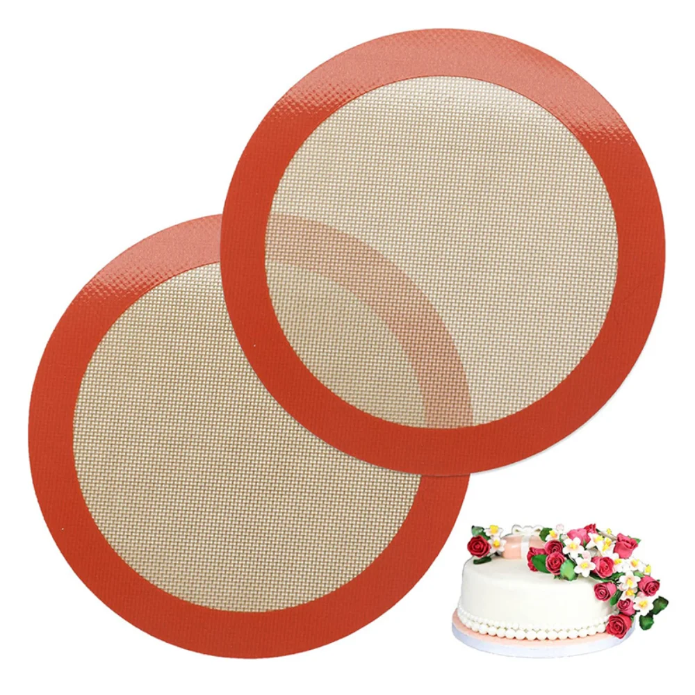

Air Baking Out Pizza Double Chicken Tools Fryer Round Baking Mat Hollowed Oven Mat Pan Accessories Silicone Sided Baking Baking