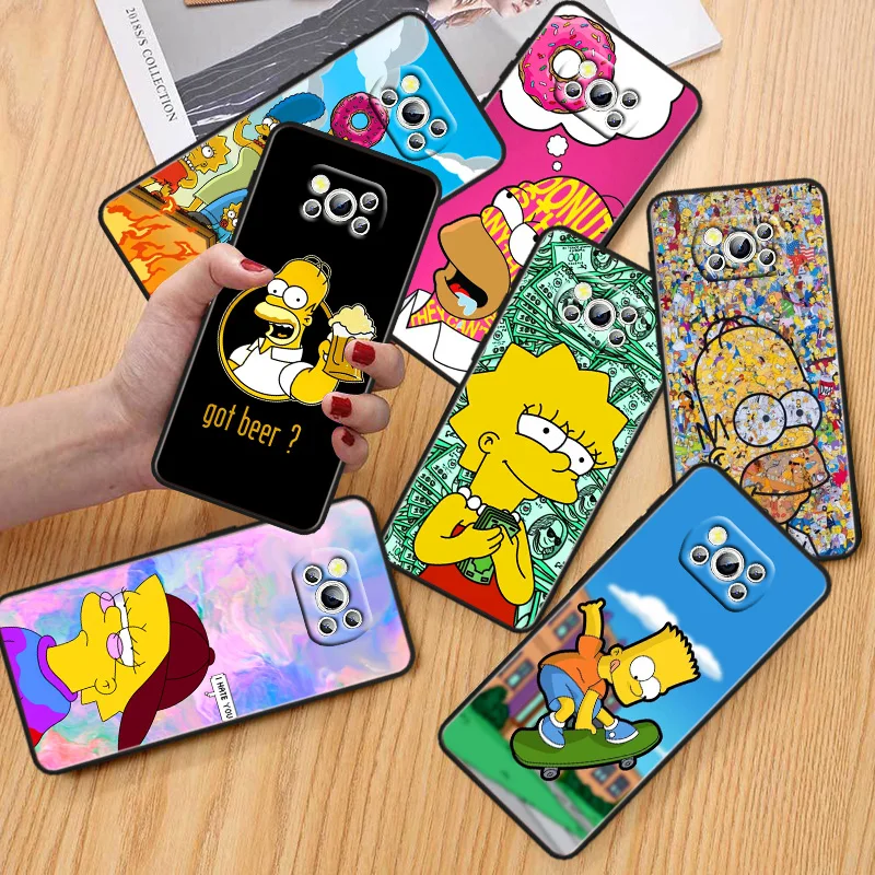 

The Simpsons Phone Case For Xiaomi POCO C50 C40 C31 C3 M5S X4 M4 M3 F4 F3 GT F2 F1 X3 NFC X2 Pro Black Cover