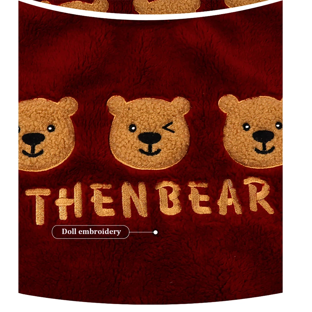 Flannel Christmas Pajamas For Women Cartoon Embroidery Winter Thick Warm Pajama Sets Female Elastic Waist Sleepwear pijama mujer