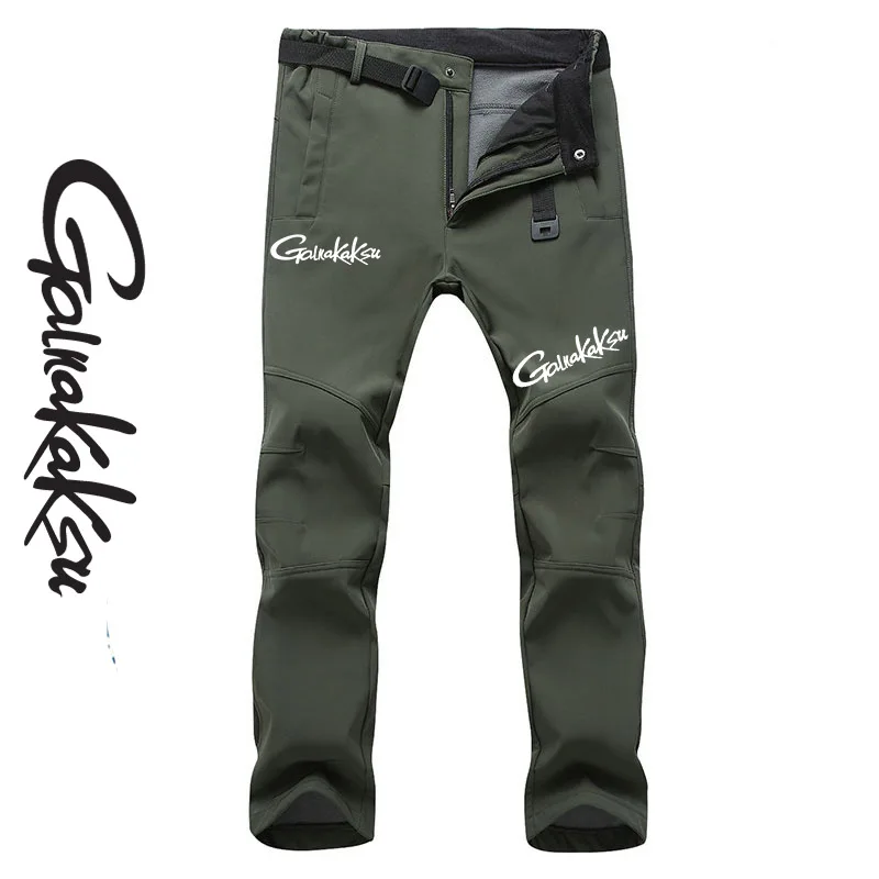 

Outdoor Sports Pants Men's Slim Fit Thickening Autumn Winter Large Size Fishing Windproof Soft Shell Fleece Ski Trousers