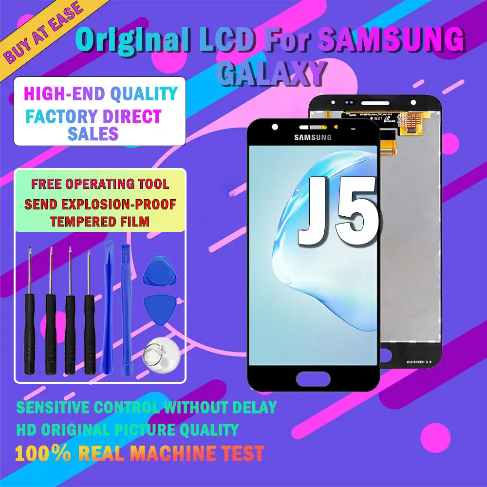 

Оригинальный ЖК-дисплей для Samsung Galaxy J5 Prime, сенсорный экран, дигитайзер в сборе, замена, включает Инструменты для ремонта мобильного телефона