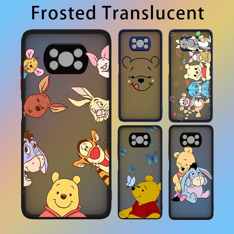 

Winnie The Pooh For Xiaomi Poco M3 X3 NFC GT 11 Note 10 10S 10T 9 8 CC9 Ultra Lite Pro Frosted Translucent Phone Case