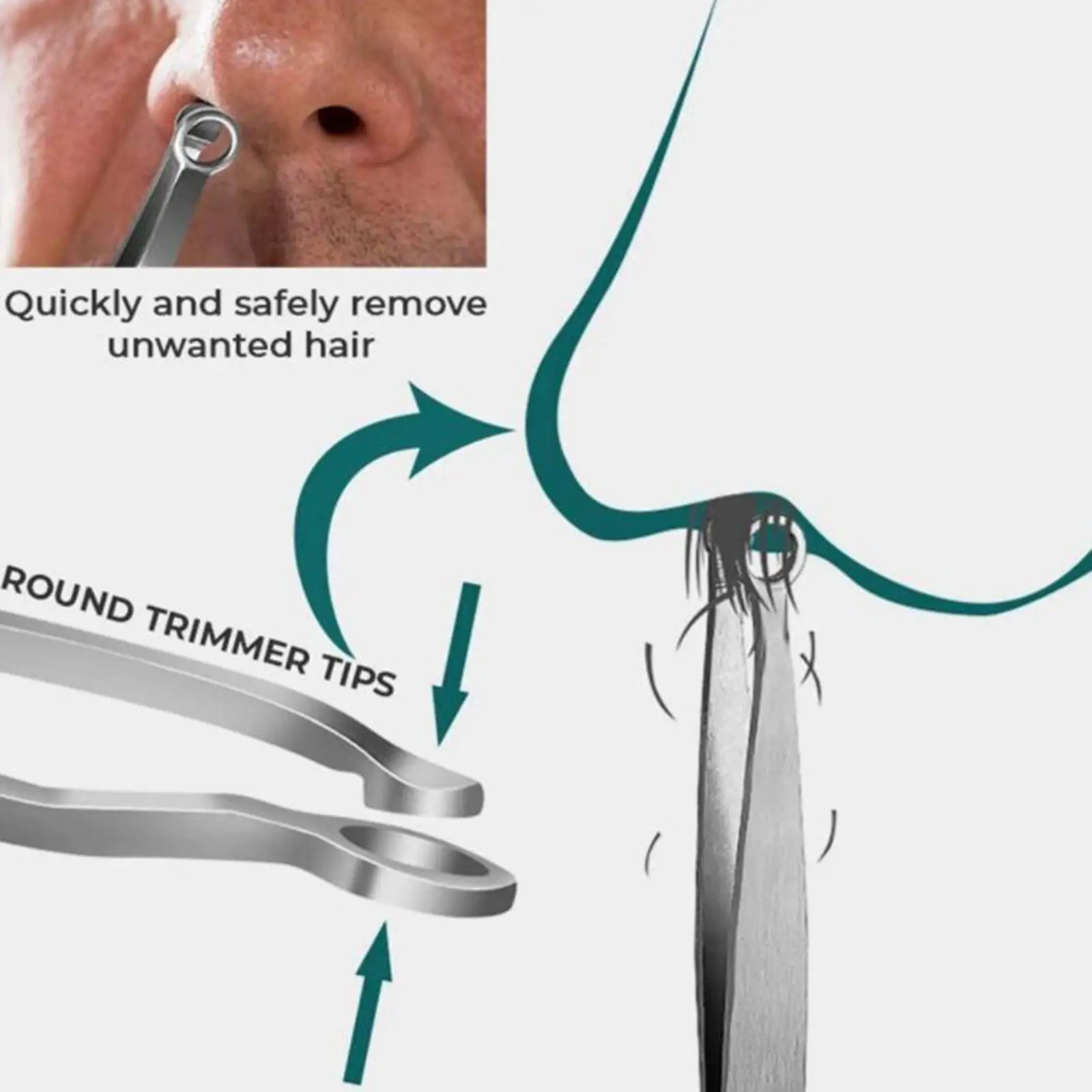 

Nose Hair Cutting Tweezers Safe Eyebrow Trimmer Grooming for Nose