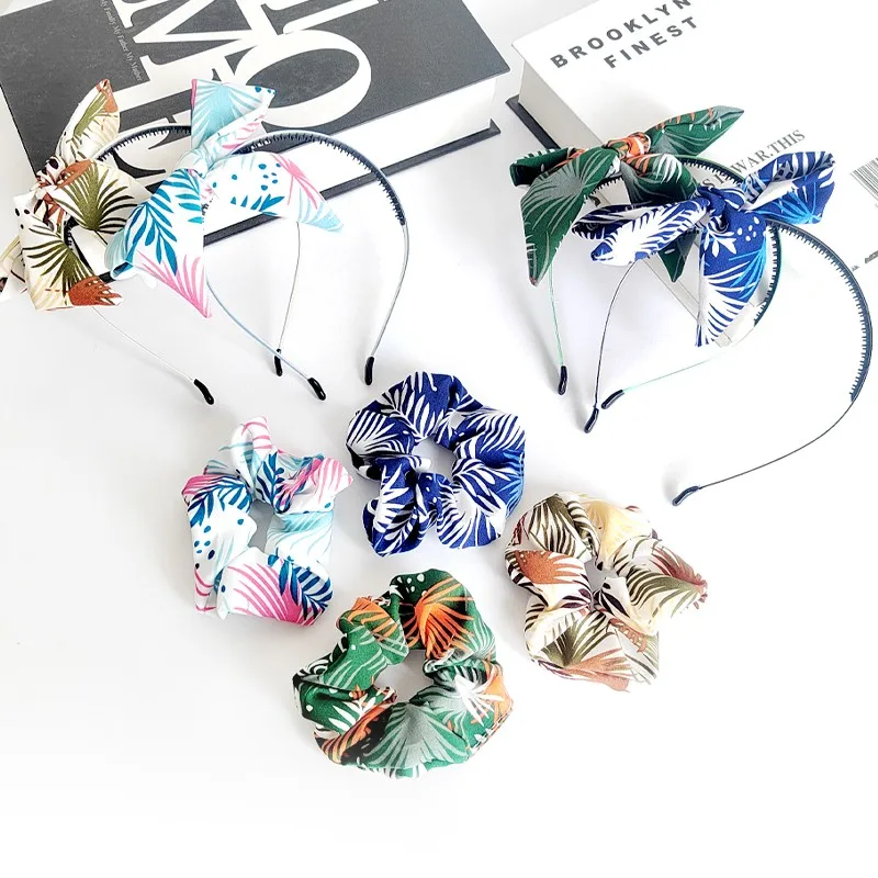 

Summer Floral Print Korea Elastic Hair Bands Long Ribbon Scrunchies Women hairpin Ponytail Hair Rope Hair Ties Hair Accessories