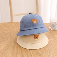cute cartoon bear baby bucket hat spring summer panama for boy and girl cap korean version sunshade kids fisherman hat 2022