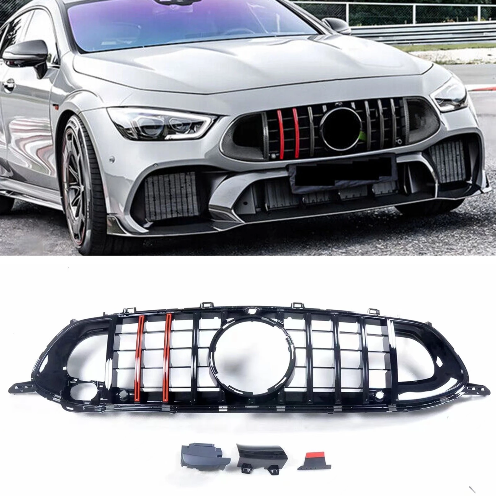 

Передняя решетка автомобиля, верхний бампер, фотогриль для Mercedes Benz W290 AMG GTS 4 Door 2018 и выше