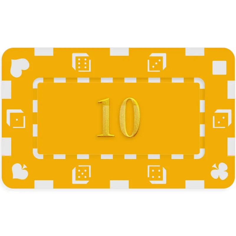 10pcs Chips For Game Casino Chip Texas Holdɾm Set Baccarat Stamping Rectangular Card Points Coin Mahjong Hall Pack 10 |