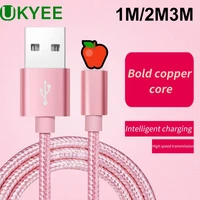 ukyee fast charging usb cable for iphone 13 12 11 pro max x xr xs 8 7 6s 5s fast data charger usb wire cord nylon braide cable