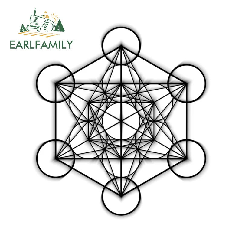 EARLFAMILY 13 см для Metatron's Cube Священная геометрия автомобильная наклейка окна