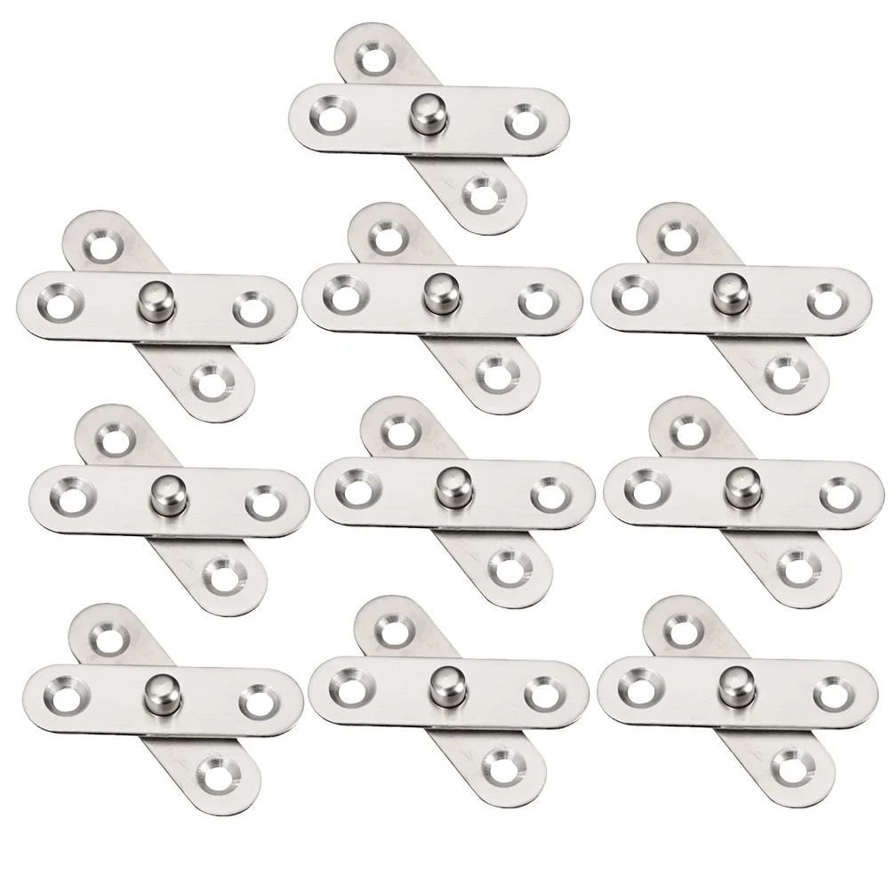 

10pcs 360 Degree Rotatable Household Door Hinges Stainless Steel Up and Down Hinges Location Hinge Furniture Hinge