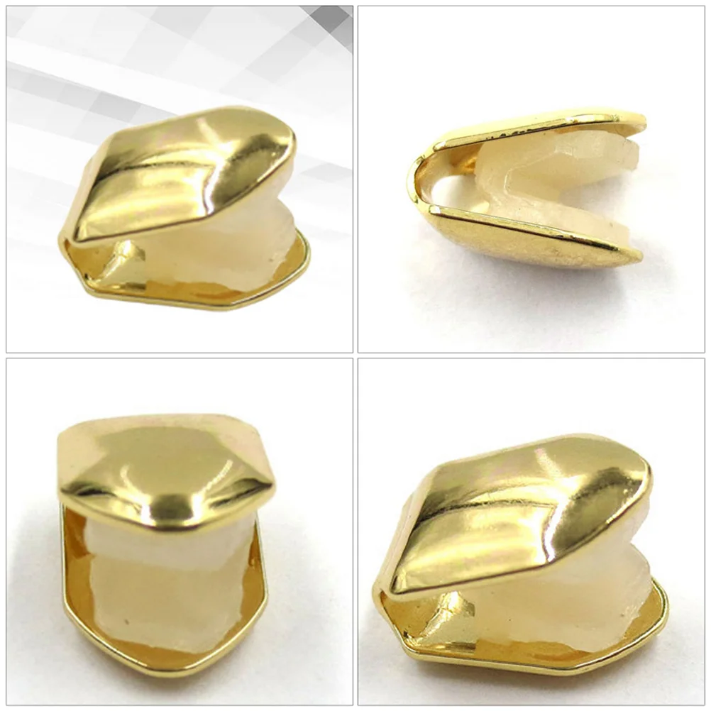 4 шт. позолоченные брекеты для зубов в стиле хип-хоп колпачки гриля с одним зубом