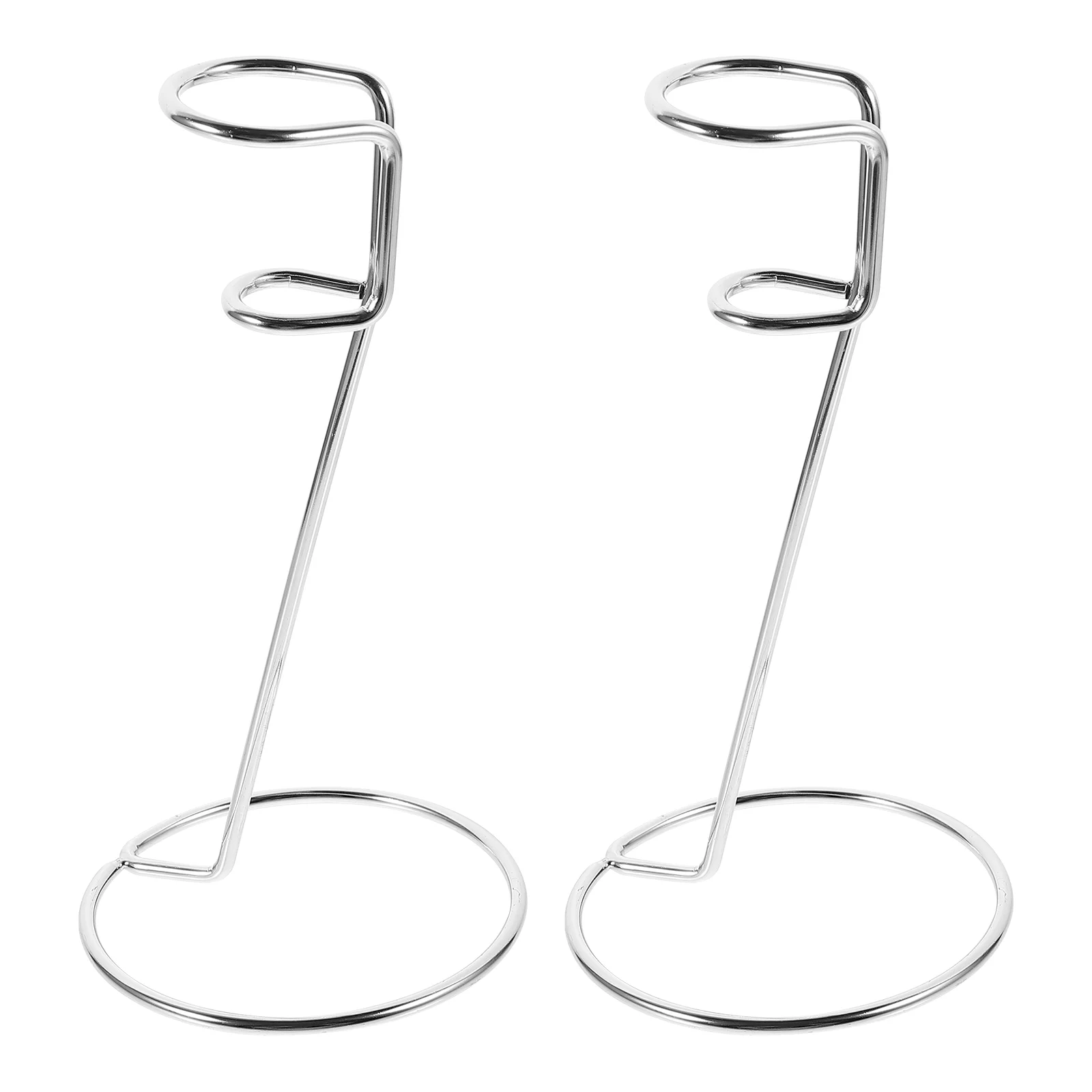 

2pcs Household Milk Mixer Storage Holders Stainless Steel Egg Beater Stands (Silver)
