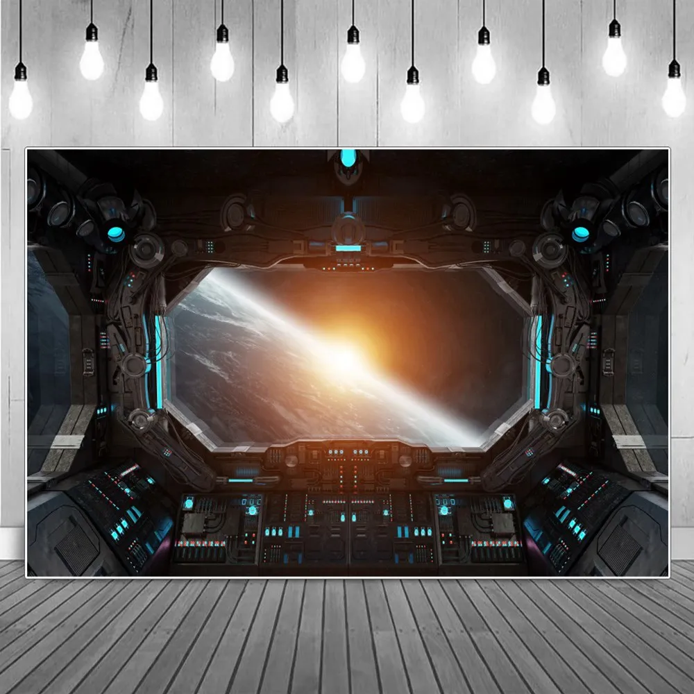 

Spacemen Space Capsule Spaceships Photography Backgrounds Outer Space Spacecraft Birthday Backdrop Photographic Portrait Props