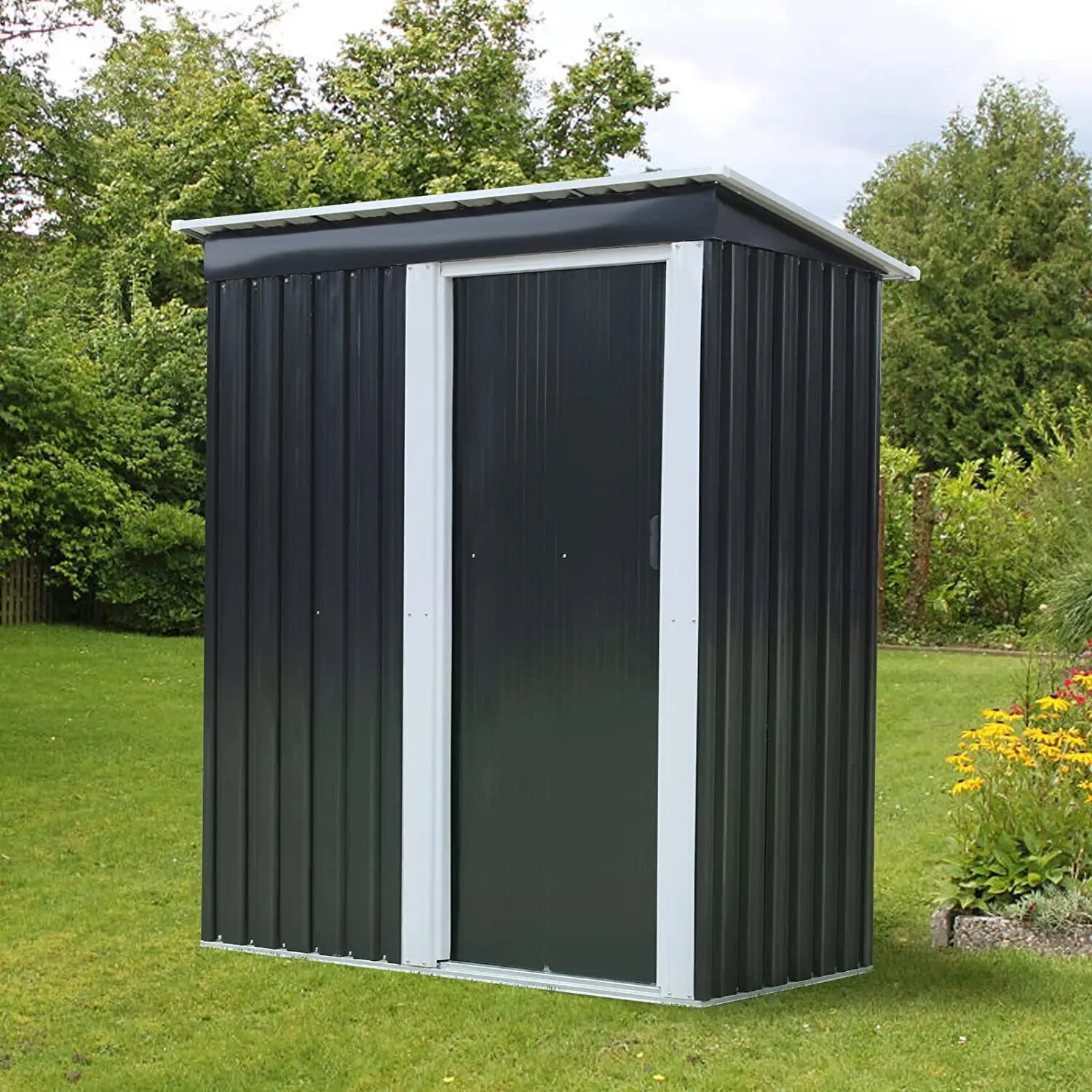 

5x3ft Outdoor Metal Storage Shed Backyard Garden tool shed W/ Lockable Door
