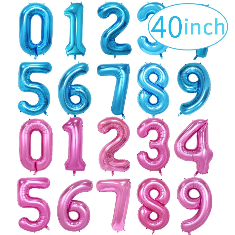 

40Inch Big Foil Birthday Balloons Helium Number Balloon 0-9 Happy Birthday Wedding Party Decorations party decoration