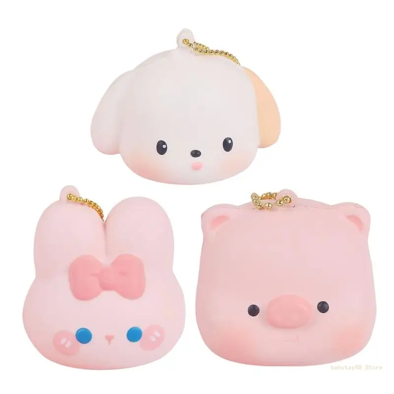 

Y4UD Stress Toy Simulation Mochi Hand Squeeze Keyring Charm Photostudio Props Kids Prizes Keychain Funny Puppy Shape