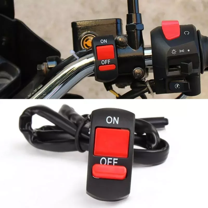 

Motorcycle Handlebar Flameout Switch ON OFF Power Button for Moto Motor ATV Bike DC12V/10A Black Universal