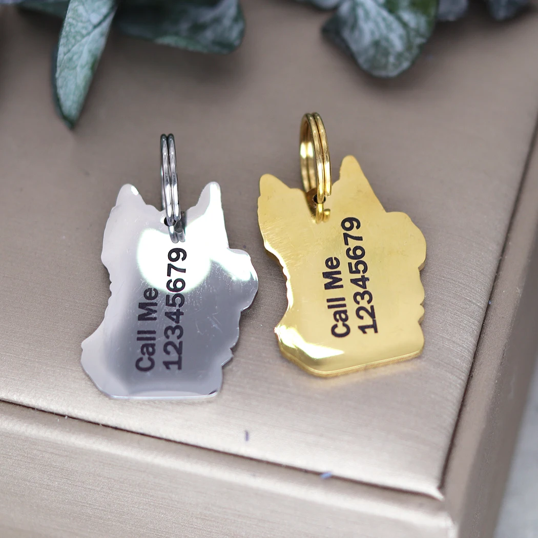 Персонализированный шотландский терьер брелок из нержавеющей стали с именной