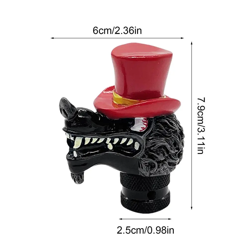 

Головка переключения передач из акрилового сплава в форме волка, автомобильная ручка переключения передач, эргономичные декоративные прочные аксессуары для переключения передач для автомобиля, грузовика