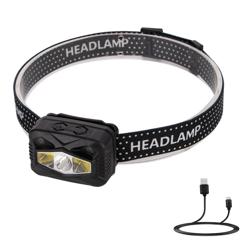 

Lightweight Easy To Carry LED+COB Waterproof USB Rechargeable Camping Fishing Bicycle Head Light Lamp Flashlight