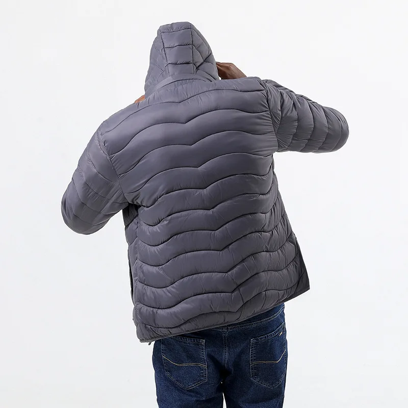 Men's Padded Light Hooded Jacket Pork Ribs Jacket