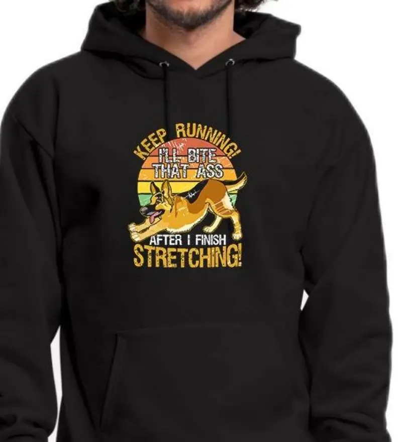 

Мужская Флисовая Толстовка с капюшоном, удобная толстовка с капюшоном, с забавным изображением гондука, надпись «Я буду долго бегать»