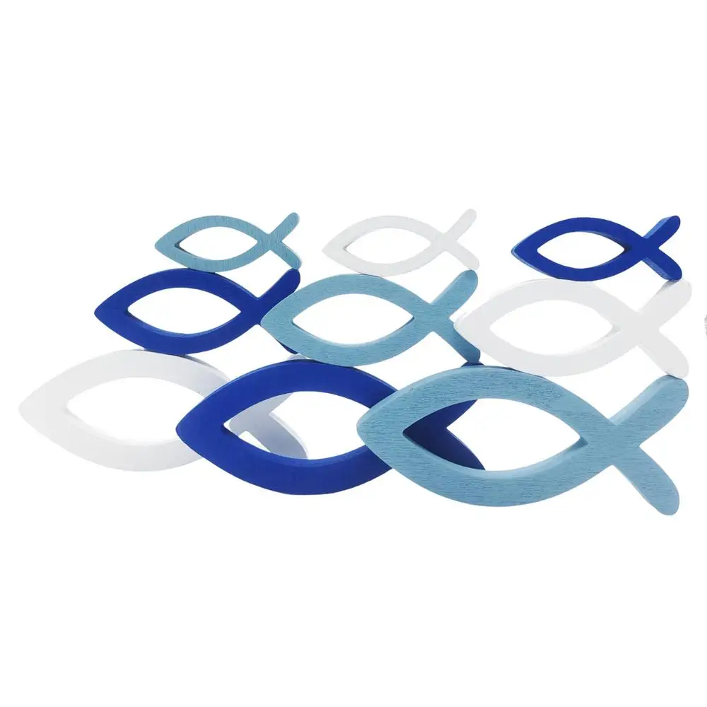 

Деревянные фигурки рыбок набор из 9 штук