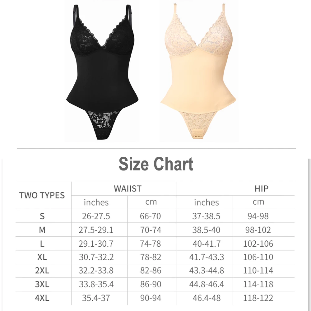 Women's V-neck Camisole Lace Shapewear Bodysuit Backless Lingerie Sexy Thong Underwear Sculpting Body Shaper Fajas Colombianas