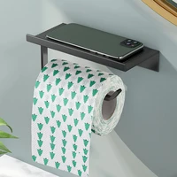 aluminum alloy kitchen wall hanging punch free toilet paper roll holder toilet paper holder shelf with tray bathroom accessories