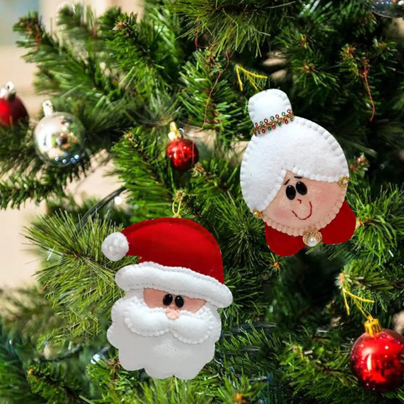 

6/8/10 Inch Santa Mrs Claus Felt Ball Template Sewing Hanging DIY Tree Art Christmas Decoration Sewing Ruler Craft Template R2B5