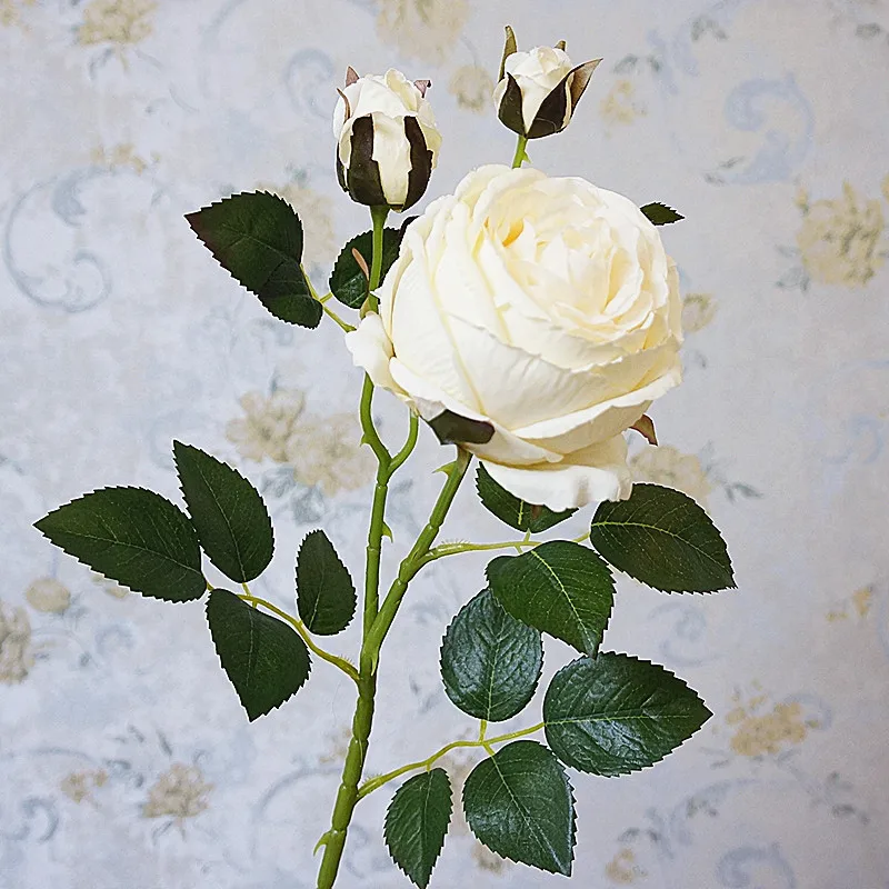 

8 Pcs/lot High quality Large Rose peony silk flowers fake leaves decoration mariage garden supplies silk flowers home decor