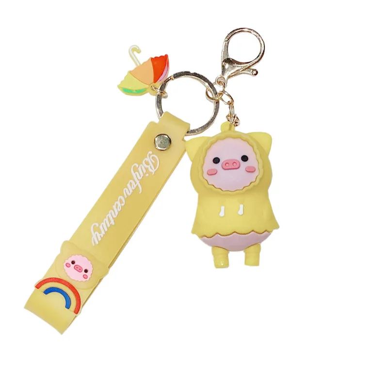 Мультяшный дождевик брелок для автомобиля в виде свиньи милая подвесная сумка