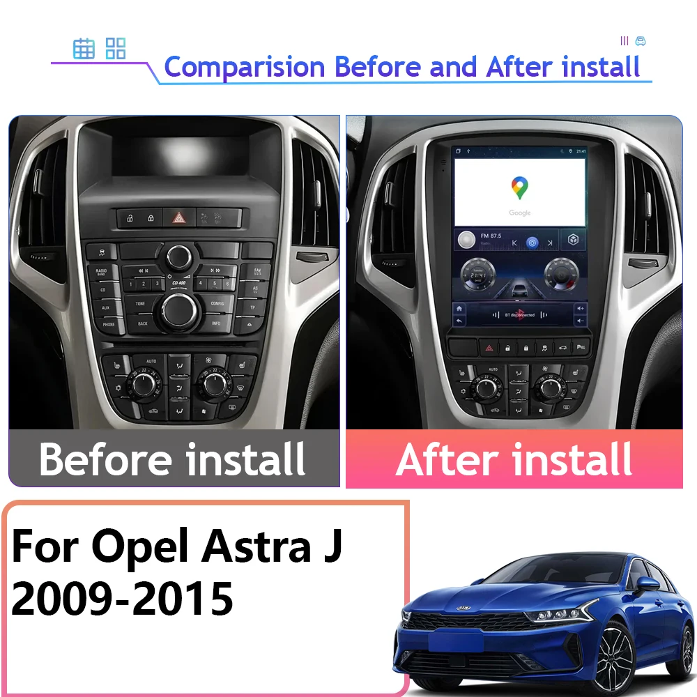 Carplay вертикальный беспроводной Android Auto для Opel Astra J 2009-2015 автомобильный