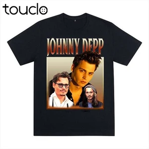 Johnny Depp thank you for the memories Vintage 90s Fan Shirt Black Cotton Tee